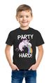Kinder T-Shirt Jungen kotzendes Einhorn Regenbogen Party Hard lustig Geschenk für Jungen Moonworks®preview