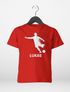 Kinder T-Shirt Jungen personalisiert Wunschname Fußballer Aufdruck Sportshirt Geschenk für Jungen Moonworks®preview