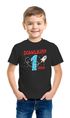 Kinder T-Shirt Jungen Schulkind Rakete Zahl 1 Geschenk zur Einschulung 2025 Schulanfang Moonworks®preview