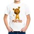 Kinder T-Shirt Löwe mit Name – personalisiertes Shirt für Jungen – Tiermotiv bedruckt – Geschenk zur Einschulung oder Geburtstag Moonworks®preview