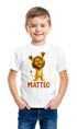 Kinder T-Shirt Löwe mit Name – personalisiertes Shirt für Jungen – Tiermotiv bedruckt – Geschenk zur Einschulung oder Geburtstag Moonworks®preview