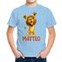 Kinder T-Shirt Löwe mit Name – personalisiertes Shirt für Jungen – Tiermotiv bedruckt – Geschenk zur Einschulung oder Geburtstag Moonworks®preview