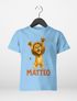 Kinder T-Shirt Löwe mit Name – personalisiertes Shirt für Jungen – Tiermotiv bedruckt – Geschenk zur Einschulung oder Geburtstag Moonworks®preview