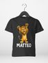 Kinder T-Shirt Löwe mit Name – personalisiertes Shirt für Jungen – Tiermotiv bedruckt – Geschenk zur Einschulung oder Geburtstag Moonworks®preview