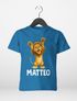 Kinder T-Shirt Löwe mit Name – personalisiertes Shirt für Jungen – Tiermotiv bedruckt – Geschenk zur Einschulung oder Geburtstag Moonworks®preview