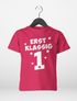 Kinder T-Shirt Mädchen Aufdruck erstklassig Zahl 1 Sterne Geschenk zur Einschulung 2025 Schulanfang Moonworks®preview