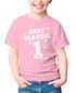 Kinder T-Shirt Mädchen Aufdruck erstklassig Zahl 1 Sterne Geschenk zur Einschulung 2025 Schulanfang Moonworks®preview
