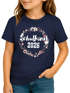 Kinder T-Shirt Mädchen Aufdruck Schulkind 2026 Blumenranken Bordüre Blüten Geschenk zur Einschulung 2026 Schulanfang Moonworks®preview