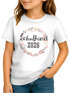 Kinder T-Shirt Mädchen Aufdruck Schulkind 2026 Blumenranken Bordüre Blüten Geschenk zur Einschulung 2026 Schulanfang Moonworks®preview