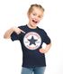 Kinder T-Shirt Mädchen Einschulung 2025 Schulkind Stern Schriftzug Erstklassig Geschenk Schulanfang Moonworks®preview