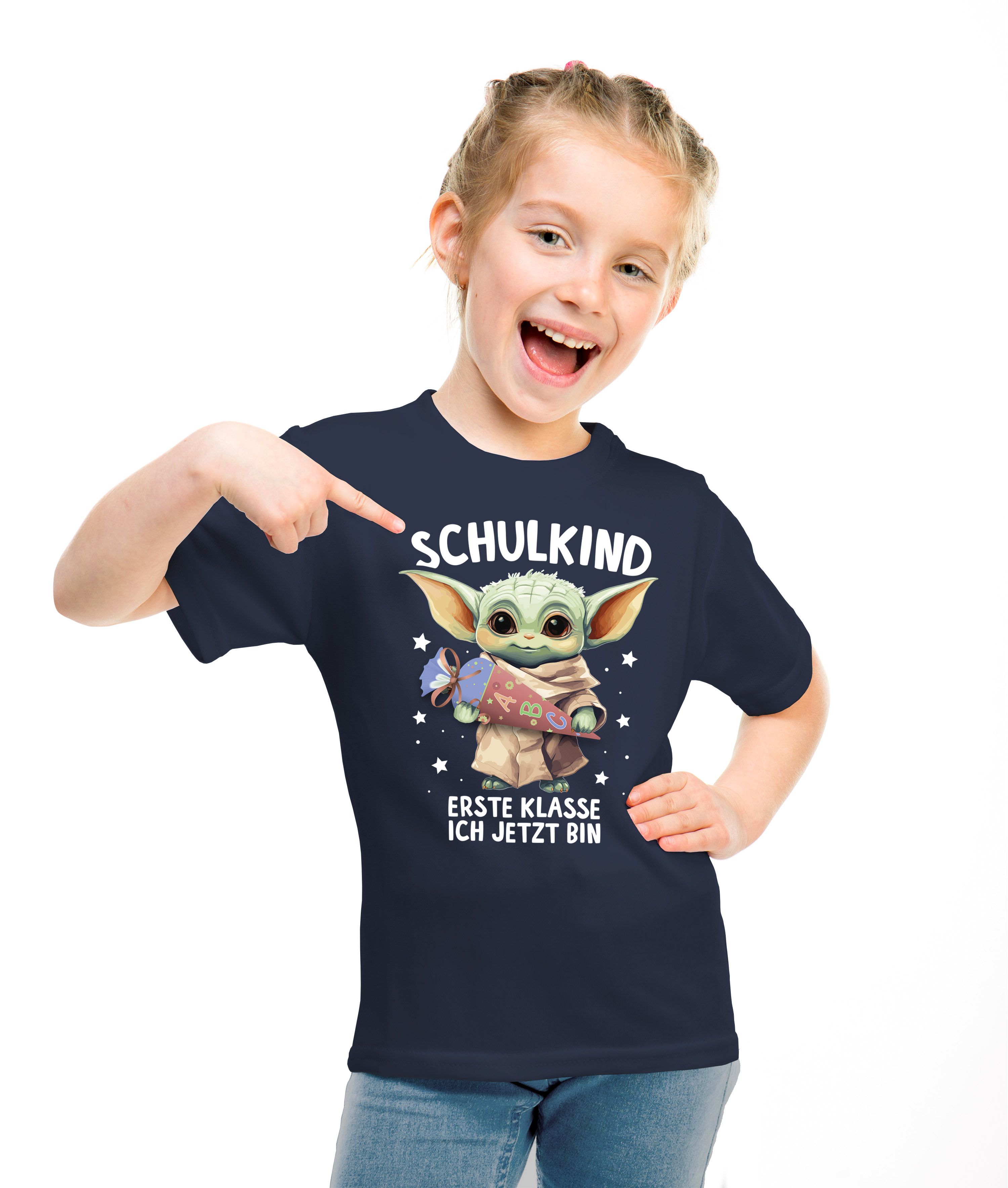 Kinder TShirt Mädchen Einschulung Baby Yoda Schulkind Erste Klasse ich