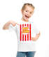 Kinder T Shirt Mädchen Fasching - Popcorn Kino - Karneval Printshirt Kostümidee DIY Verkleidung Moonworks®preview