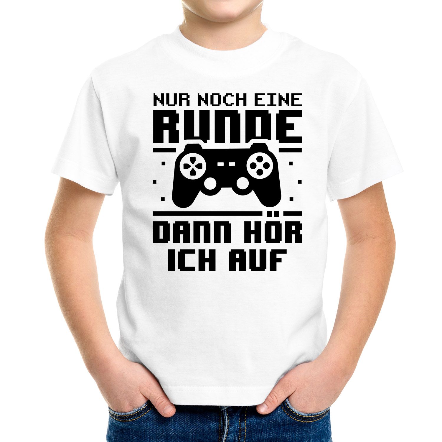 Kinder T-Shirt Nur noch eine Runde Zocker Gamer Spruch lustig Geschenk für  | eBay