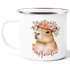 Kinder-Tasse Emaille personalisiert mit Name Capybara Blumenkranz Wasserschwein Geschenkidee für Kinder Mädchen SpecialMe®preview