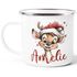 Kinder-Tasse Emaille Weihnachten Motivtasse Rentier Elch Kuh personalisiert mit Namen Namenstasse individuelle Geschenke SpecialMe®preview