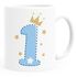 Kinder-Tasse Kunststoff mit Zahl 1 2 Krone Geburtstagsgeschenk Jungen Mädchen MoonWorks®preview