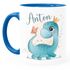 Kindertasse Dino Dinosaurier Schmetterling personalisierte Tasse mit Name aus Keramik für Kinder Jungen Mädchen SpecialMe®preview