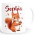 Kindertasse Eichhörnchen Tiermotive personalisierte Namenstasse Keramik für Kinder Jungen Mädchen Namensgeschenke SpecialMe®preview