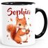 Kindertasse Eichhörnchen Tiermotive personalisierte Namenstasse Keramik für Kinder Jungen Mädchen Namensgeschenke SpecialMe®preview