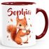 Kindertasse Eichhörnchen Tiermotive personalisierte Namenstasse Keramik für Kinder Jungen Mädchen Namensgeschenke SpecialMe®preview