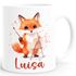 Kindertasse Eule Fuchs Hobby Lesen Malen personalisiert Wunschname Geschenk Leseratte Bücherwurm Jungen Mädchen SpecialMe®preview