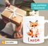Kindertasse Eule Fuchs Hobby Lesen Malen personalisiert Wunschname Geschenk Leseratte Bücherwurm Jungen Mädchen SpecialMe®preview
