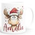 Kindertasse Keramik Weihnachtstiere Rentier Elch Kuh mit Wunschname personalisierte Geschenke SpecialMe®preview