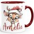 Kindertasse Keramik Weihnachtstiere Rentier Elch Kuh mit Wunschname personalisierte Geschenke SpecialMe®preview