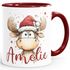Kindertasse Keramik Weihnachtstiere Rentier Elch Kuh mit Wunschname personalisierte Geschenke SpecialMe®preview