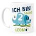 Kindertasse Kunststoff, personalisierte Namenstasse Dino Triceratops Geburtstag Ich bin schon 1 2 SpecialMe®preview