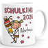 Kindertasse Kunststoff Schulkind 2026 Strichmännchen mit Schultüte personalisierte Namenstasse für Kinder Einschulung SpecialMe®preview