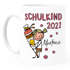 Kindertasse Kunststoff Schulkind 2026 Strichmännchen mit Schultüte personalisierte Namenstasse für Kinder Einschulung SpecialMe®preview