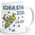 Kindertasse Kunststoff Schulkind 2026 Strichmännchen mit Schultüte personalisierte Namenstasse für Kinder Einschulung SpecialMe®preview