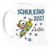 Kindertasse Kunststoff Schulkind 2026 Strichmännchen mit Schultüte personalisierte Namenstasse für Kinder Einschulung SpecialMe®preview