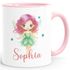 Kindertasse Namenstasse aus Keramik Fee Elfe Aquarell Illustration Geschenk für Mädchen personalisiert Wunschname SpecialMe®preview