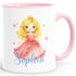 Kindertasse Namenstasse aus Keramik Prinzessin Aquarell Illustration Geschenk für Mädchen personalisiert Wunschname SpecialMe®preview