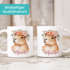 Kindertasse personalisiert mit Name Capybara Blumenkranz Wasserschwein Aufdruck für Kinder Mädchen SpecialMe®preview