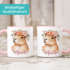 Kindertasse personalisiert mit Name Capybara Blumenkranz Wasserschwein Aufdruck für Kinder Mädchen SpecialMe®preview