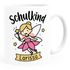 Kindertasse Schulkind Wunschname Geschenk zur Einschulung für Mädchen personalisiert SpecialMe®preview