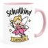 Kindertasse Schulkind Wunschname Geschenk zur Einschulung für Mädchen personalisiert SpecialMe®preview