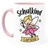 Kindertasse Schulkind Wunschname Geschenk zur Einschulung für Mädchen personalisiert SpecialMe®preview