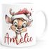 Kindertasse Weihnachtstiere Rentier Elch Kuh mit Wunschname personalisierte Geschenke Weihnachtstasse Jungen Mädchen SpecialMe®preview