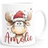 Kindertasse Weihnachtstiere Rentier Elch Kuh mit Wunschname personalisierte Geschenke Weihnachtstasse Jungen Mädchen SpecialMe®preview