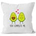 Kissen-Bezug Avocado - You complete me Kissen-Hülle Deko-Kissen Baumwolle Valentinstagsgeschenk MoonWorks®preview