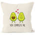 Kissen-Bezug Avocado - You complete me Kissen-Hülle Deko-Kissen Baumwolle Valentinstagsgeschenk MoonWorks®preview