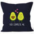 Kissen-Bezug Avocado - You complete me Kissen-Hülle Deko-Kissen Baumwolle Valentinstagsgeschenk MoonWorks®preview