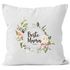 Kissen-Bezug Beste Mama der Welt Muttertag Watercolor Blumen Geschenk Kissen-Hülle Deko-Kissen Baumwolle MoonWorks®preview