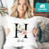 Kissen-Bezug Buchstabe personalisierbar Initiale Monogramm Rosen-Blüten persönliche Geschenke mit Name SpecialMe®preview