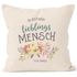 Kissen-Bezug Du bist mein Lieblingsmensch Blumen Geschenk Kissen-Hülle Deko-Kissen Baumwolle MoonWorks®preview