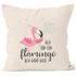 Kissen-Bezug Flamingo Ich bin ein Flamingo ich darf das Spruch Pusteblume Kissen-Hülle Deko-Kissen Baumwolle MoonWorks®preview